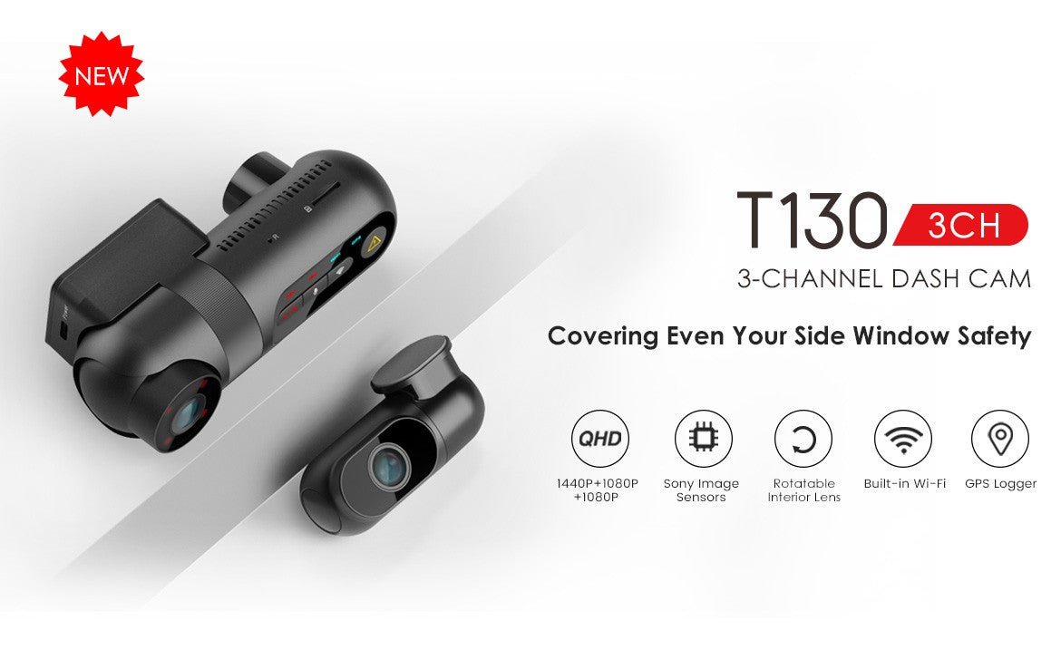 VIOFO T130 3CH: Most Recommended 3-Channel Dash Camera for Uber, Lyft, and Other Rideshare (TNC) Drivers - Viofo-official