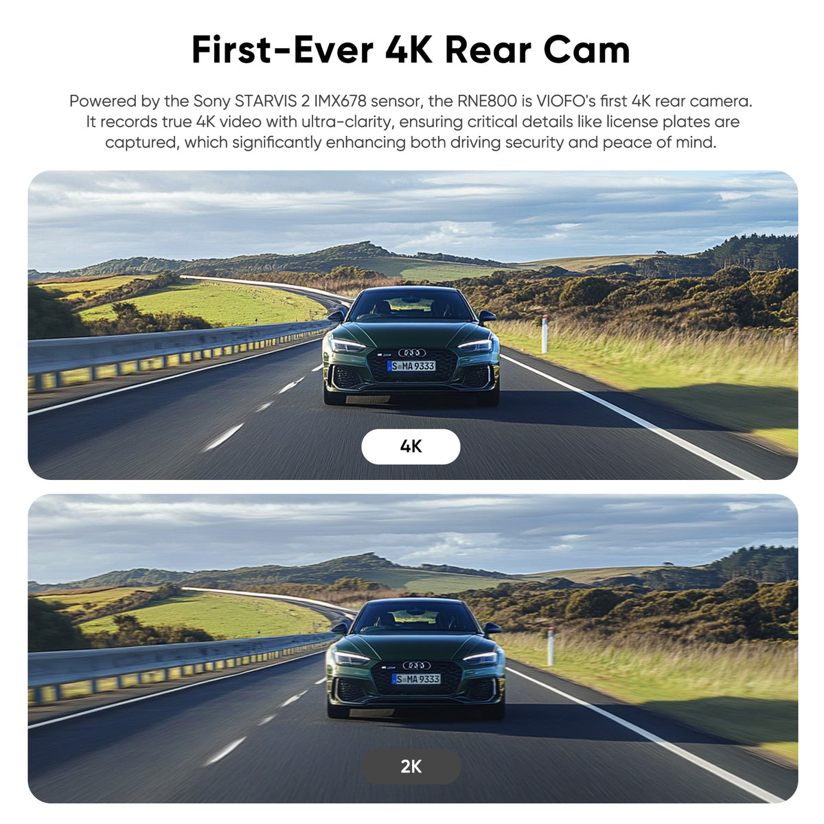 VIOFO RNE800 4K HDR Rear Camera with 6M Cable and Sticker for A229 Ultra Series
