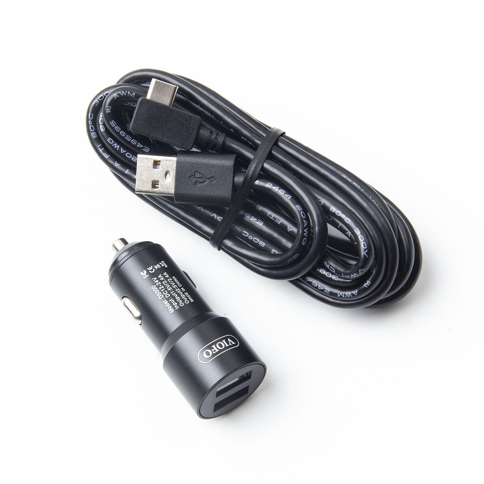 VIOFO VS1 Type-C Dual USB Car Charger with 11.48 ft Power Cable