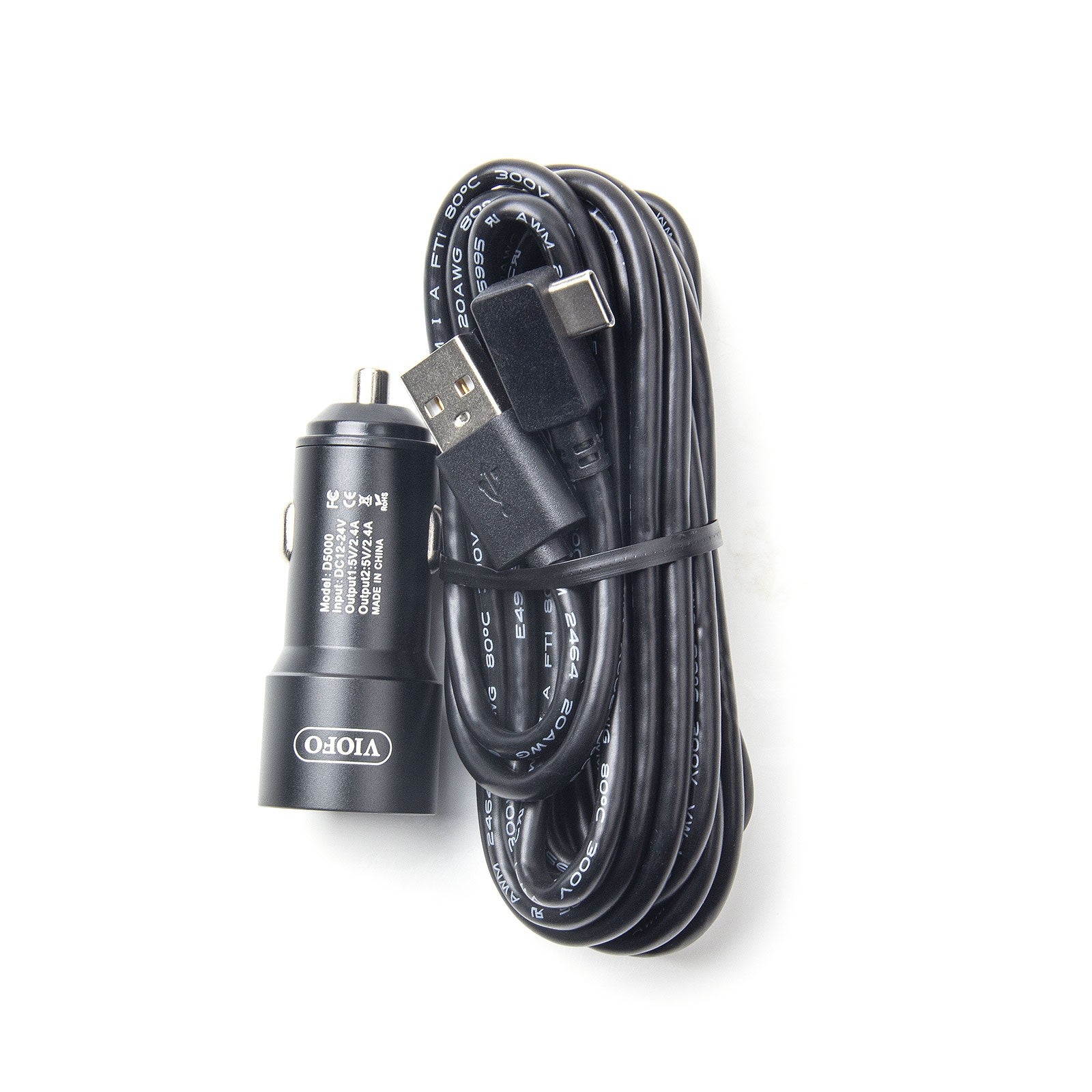 VIOFO VS1 Type-C Dual USB Car Charger with 11.48 ft Power Cable