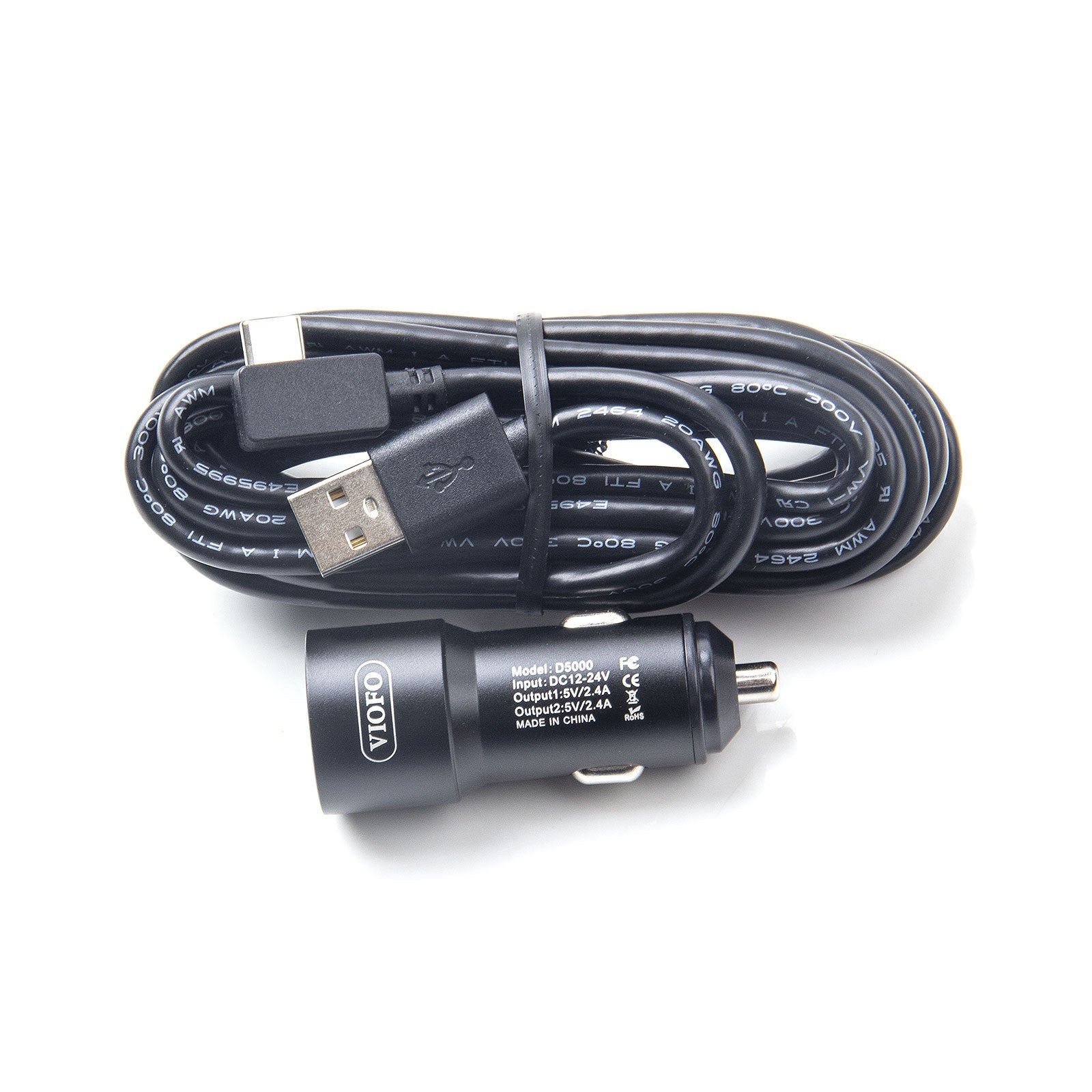 VIOFO VS1 Type-C Dual USB Car Charger with 11.48 ft Power Cable