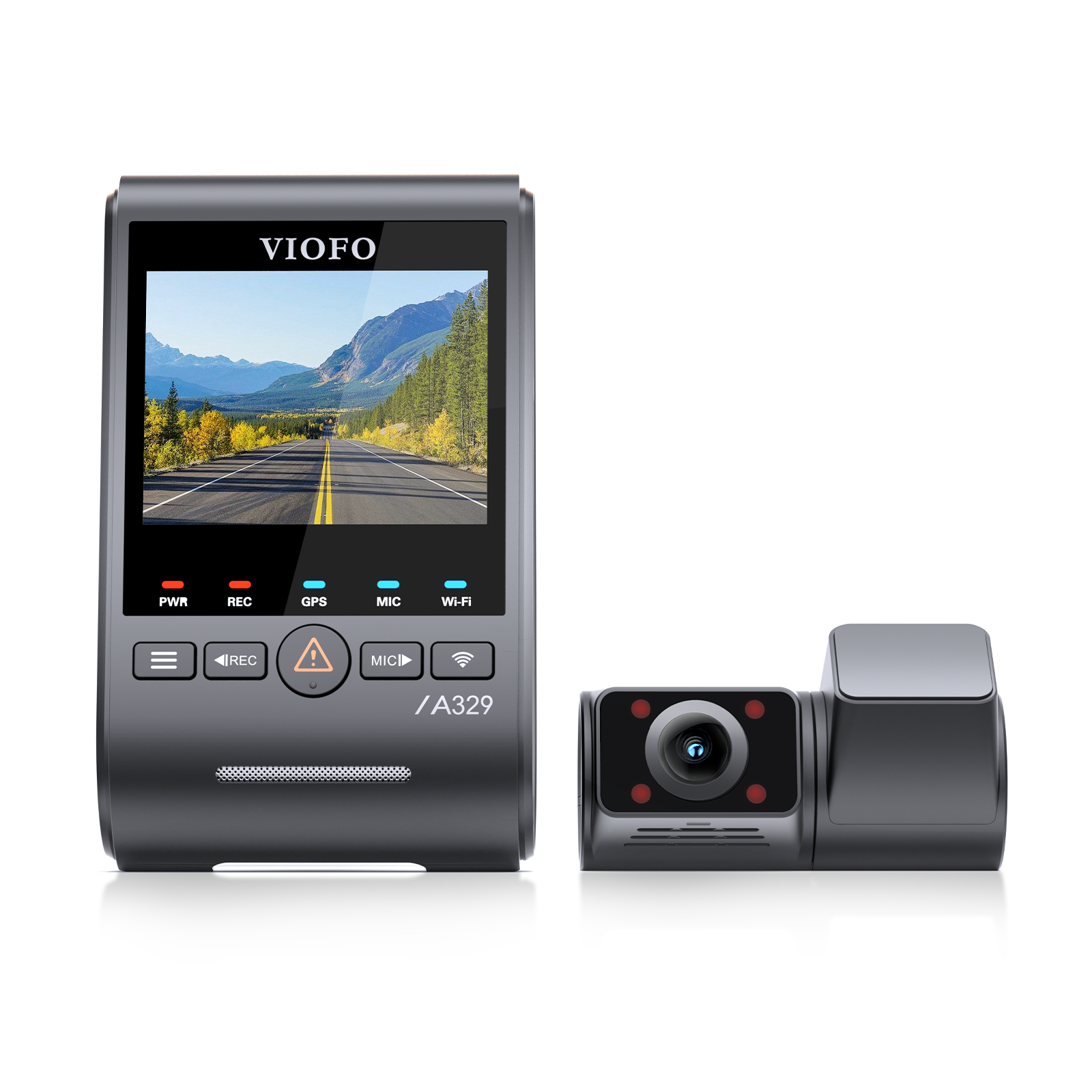 VIOFO A329S 2CH IR Front & Interior Dash Cam, 4K 60FPS Front+2K Fisheye Cabin, Super Night Vision HDR Car DVR with Sony STARVIS 2 Sensor, Support External SSD storage