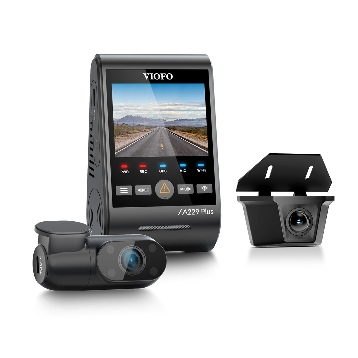 VIOFO A229 Plus - W 3CH 2K Front+2K Waterproof Rear+1080P Infrared Cabin Camera with Sony STARVIS Sensor, 3 - Channel HDR to Capture Both Inside and Outside - Viofo - official
