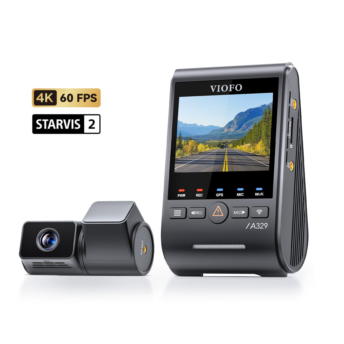 VIOFO A329T 2CH 4K 60FPS+2K Telephoto Camera with 4xOptical Zoom and Sony STARVIS 2 Sensor HDR, Support SSD Storage, Multiplex Video, Low Power Impact Detection, Hybrid Parking Recording - Viofo - official