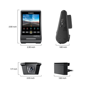 VIOFO A229 Pro-W 2CH 4K Front+2K Waterproof Rear Camera with Dual Sony STARVIS 2 Sensors, 2-Channel HDR, Ultra Fast 5GHz Wi-Fi & Precise GPS, Smart Voice Control