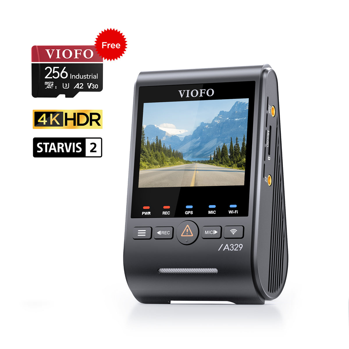 VIOFO A329S 1CH 4K 60FPS Wi-Fi 6 HDR Dash Cam with Sony STARVIS 2 Sensor, Support SSD Storage, Low Power Impact Detection, Hybrid Parking Recording