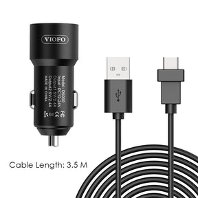 VIOFO Type-C Dual USB Cigarette Car Charger with 11.48 ft Power Cable for A139/A139 PRO