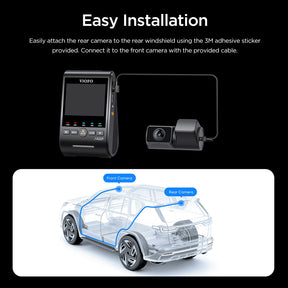 2K HDR Rear Camera with 6M Cable and Adhesive Sticker for VIOFO A329/A329S/A329T Series - Viofo - official