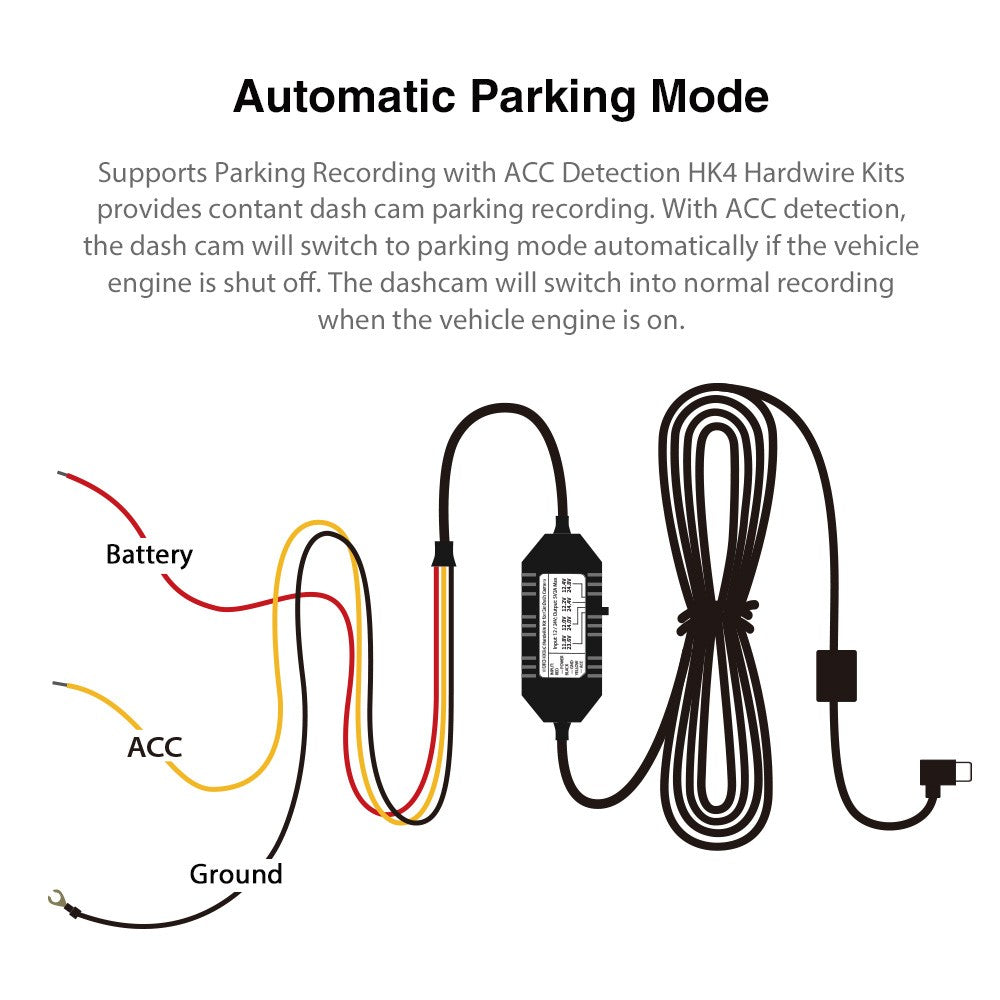 VIOFO Type-C HK4 Hardwire Kit with 8pcs Full Set Fuse for A329/A229/A119MINI2/A139/T130/WM1