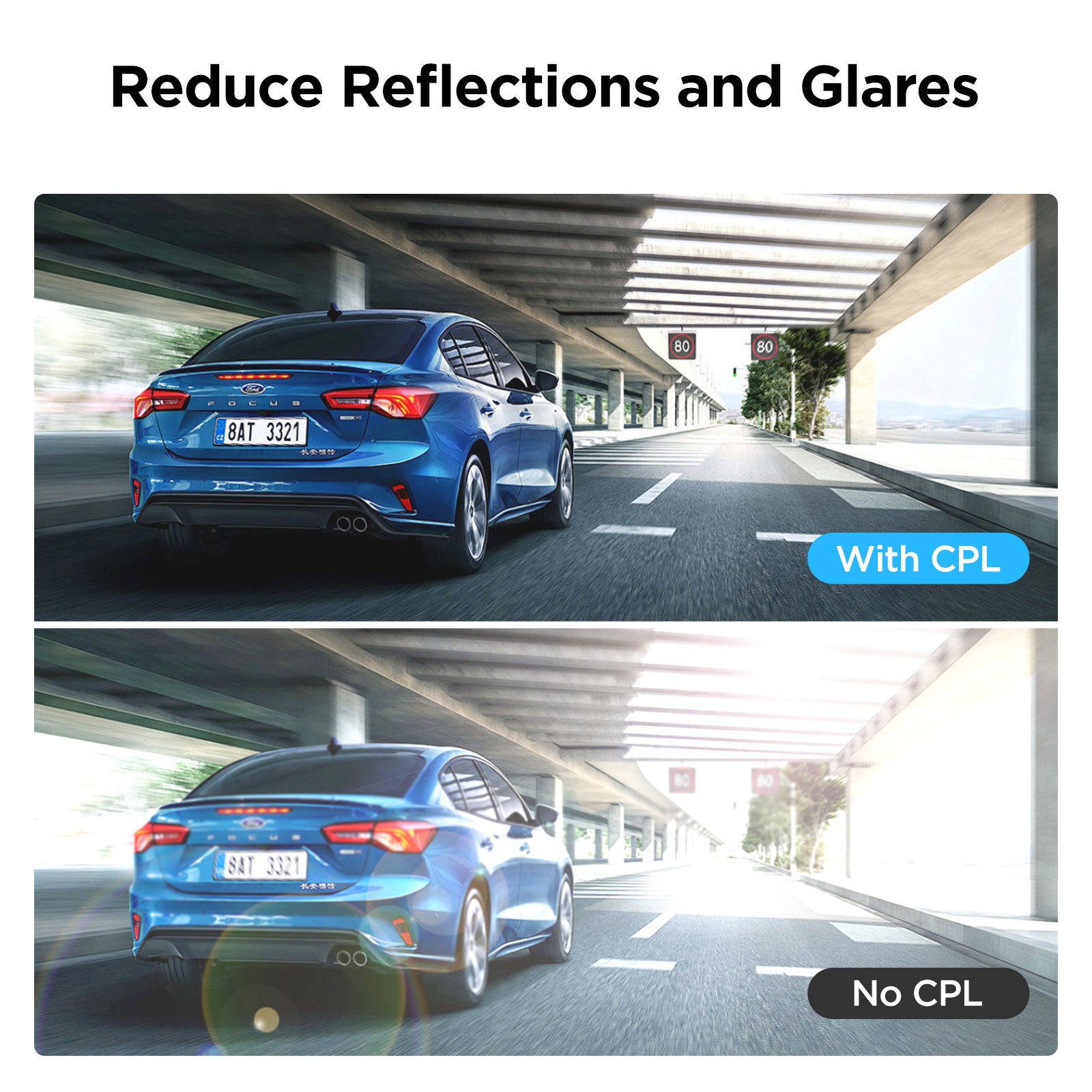 VIOFO CPL-600 Rear Filter, Anti-Glare Circular Polarizing Lens for RTC420/A329S/A329T Series