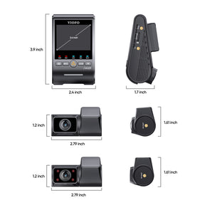 VIOFO A329S 3CH First 4K Front+2K Wide 210° FOV Fisheye Cabin+2K Rear Dash Cam with STARVIS 2 Sensor 3-Channel HDR, Support SSD Storage
