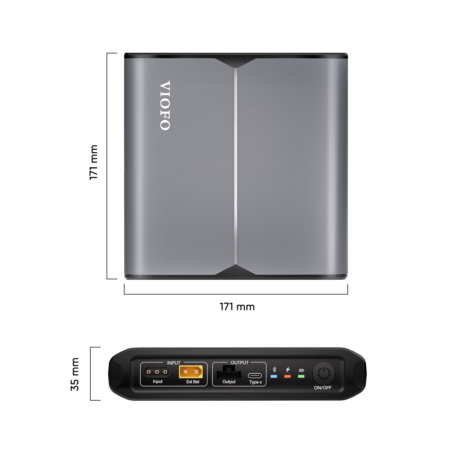 VIOFO BP100 7650mAh High Capacity Dash Cam Battery Pack for Parking Mode Protection, External Power Bank with Fast Charging, Built-in Bluetooth for Real-Time Battery Status