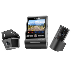 VIOFO A229 Ultra-W 3CH 4K Front+4K Waterproof Rear Camera+1080P Fisheye Cabin Camera with Triple Sony STARVIS 2 Sensors, 3-Channel HDR, Ultra Fast 5GHz Wi-Fi & Precise GPS
