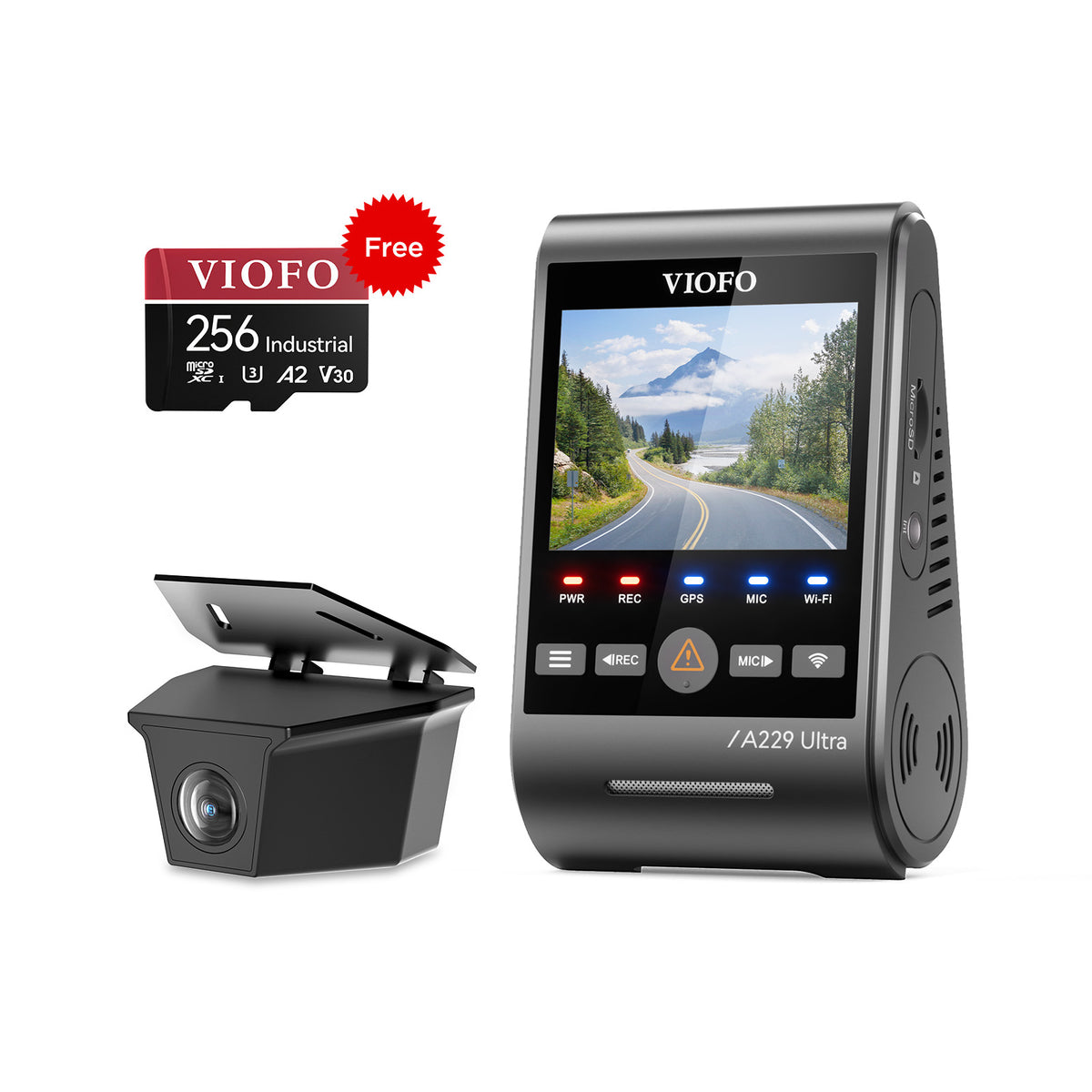 VIOFO A229 Ultra-W 2CH 4K Front+4K Waterproof Rear Camera with Dual Sony STARVIS 2 Sensors, 2-Channel 4K HDR, F1.5 Super Aperture and IP67 Rating Waterproof Lens