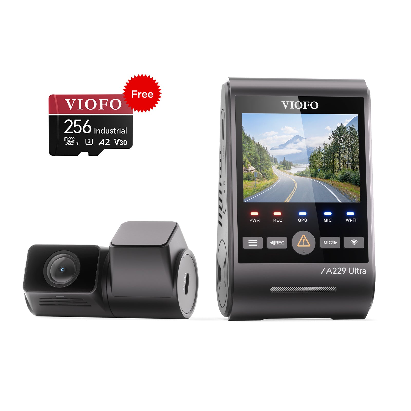 VIOFO A229 Ultra 2CH 4K Front+4K Rear Dashcam with Dual Sony STARVIS 2 Sensors, 2-Channel 4K HDR, Ultra Fast 5GHz Wi-Fi & Precise GPS, Smart Voice Control