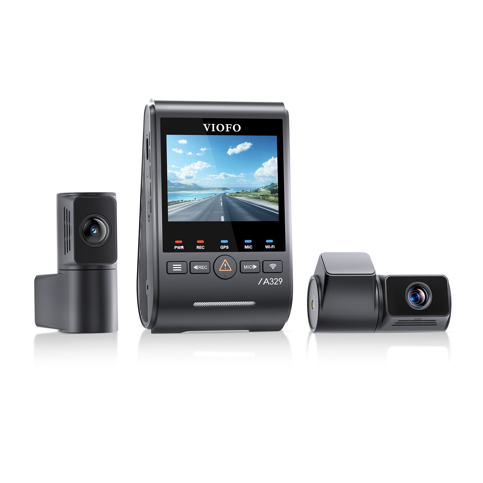 VIOFO A329T 3CH 4K Front+2K Telephoto Camera+2K Rear Camera, Sony STARVIS 2 Sensor HDR, Support SSD Storage, Multiplex Video, Low Power Impact Detection, Hybrid Parking Recording