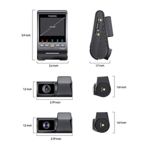 VIOFO A329T 3CH 4K Front+2K Telephoto Camera+2K Rear Camera, Sony STARVIS 2 Sensor HDR, Support SSD Storage, Multiplex Video, Low Power Impact Detection, Hybrid Parking Recording