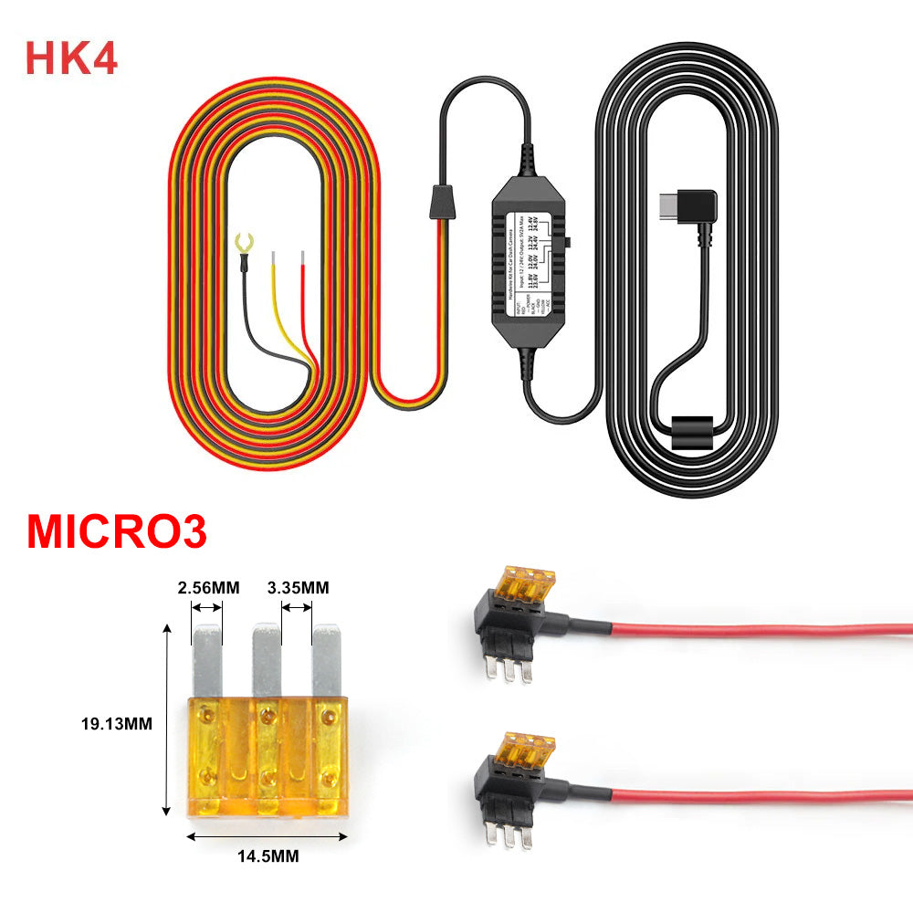 VIOFO Type-C HK4 Hardwire Cable For A119MINI2/A229 Plus/A229 Pro/A229 Ultra/A329/T130/WM1