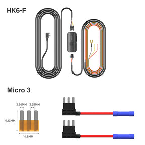 VIOFO Type-C HK6-F ACC Hardwire Kit for T330/T340 Series, Supports Hybrid Parking Mode, Automatic Voltage Display, Low Power Consumption