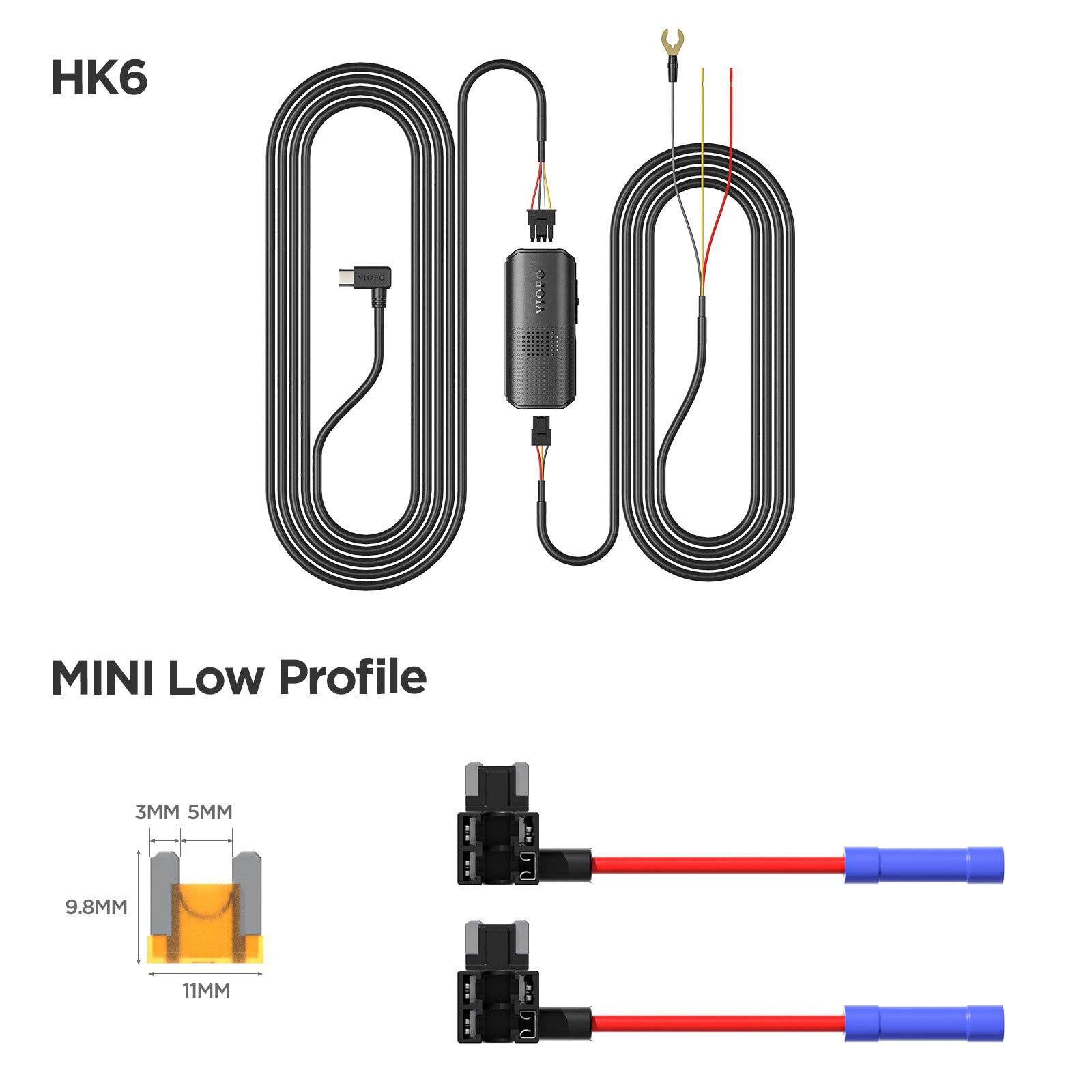 VIOFO Type-C HK6 ACC Hardwire Kit for A329S Series, Support Hybrid Parking Mode, Automatic Voltage Display, Low Power Consumption