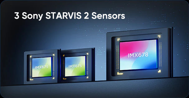 3 Sony STARVIS 2 sensors: IMX675, IMX675 and IMX678