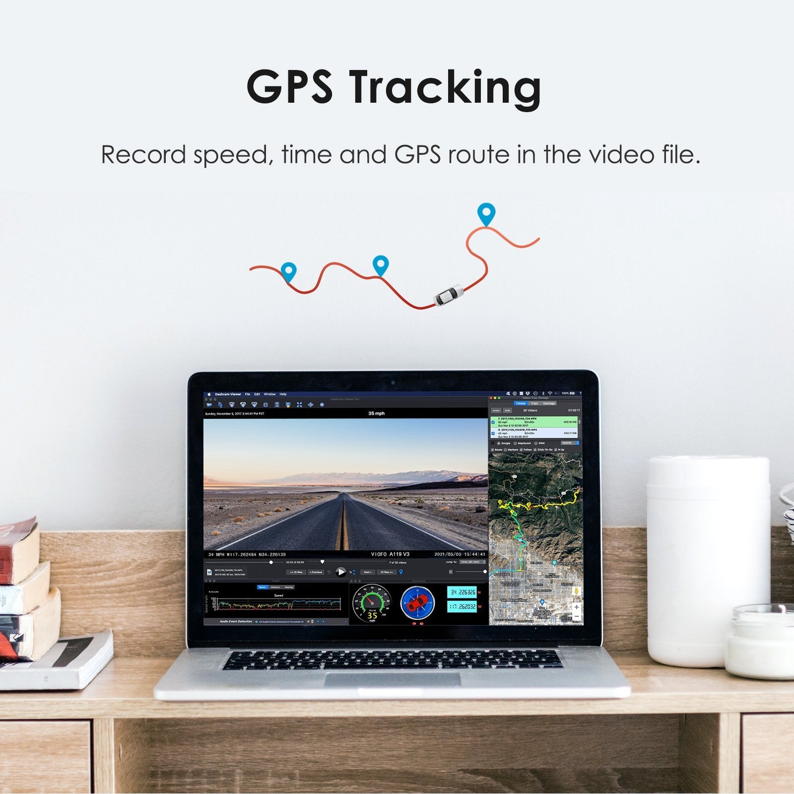 A119 V3 with GPS 2K 2560*1600P 30FPS Quad HD+ Car Dash Cam - Viofo - official