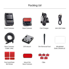 A129 Plus Duo Dual Channel Dash Cam Front 2K 1440P + Rear 1080P with Wi - Fi GPS Dash Camera - Viofo - official