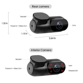 A139 3CH 3 Channel Dash Cam Front 2K 1440P + Interior 1080P + Rear 1080P 5GHz Wi - Fi GPS Dash Camera - Viofo - official
