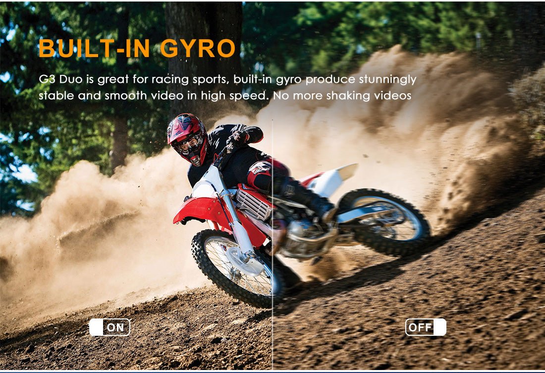 GitUp G3 Duo Action Camera 2160P 12MP Touch Screen Wi-Fi 170° Sports Cam with EIS 30m Waterproof Video Camcorder Support Remote Control and GPS Logger - VIOFO