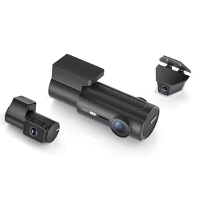 VIOFO T340TW 4CH front camera with IR cabin lens, telephoto and waterproof rear cameras, raised angle showing every camera