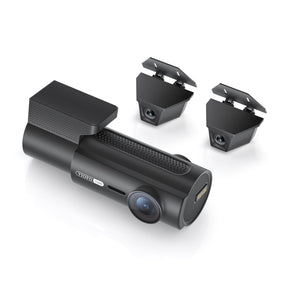 VIOFO T340WW 4CH front camera with IR cabin lens, and two waterproof cameras, raised angle showing every camera