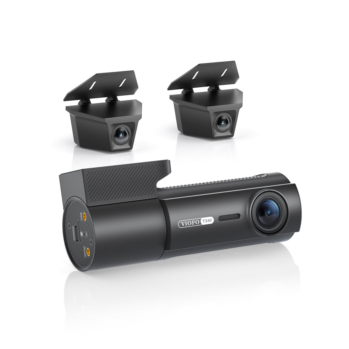 VIOFO T340WW 4CH front camera with IR cabin lens, and two waterproof cameras, seen from the port side
