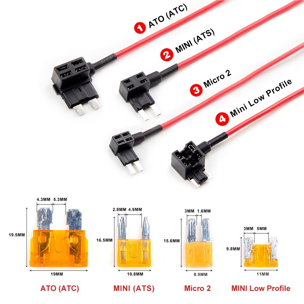 VIOFO 4PCS*2 Packs Circuit Fuse Tap with ATO, Mini, Micro2, Mini Low Profile Adapter Holder - Viofo - official