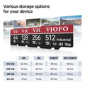 VIOFO 64GB Industrial Grade microSD Card, U3 A2 V30 High Speed Memory Card with Adapter, Support Ultra HD 4K Video Recording - Viofo - official