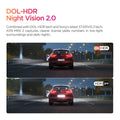 Comparison showing HDR on and off footage captured by VIOFO A119 MINI 2 dash camera showing clearer license plate numbers in low light