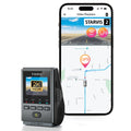 Illustration showing VIOFO A119 MINI 2 dash camera with smartphone app playback, highlighting 2K HDR recording, Sony STARVIS 2 sensor, 5GHz Wi-Fi and GPS tracking