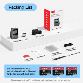 VIOFO A119M Pro 4K Package Includes