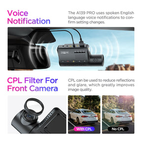 VIOFO A139 PRO 2CH First 4K HDR Front and Rear Dashcam with the Newest Sony STARVIS 2 IMX678 Sensor - Viofo - official
