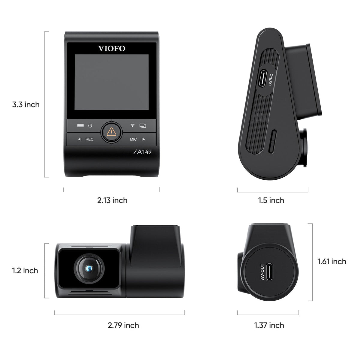 VIOFO A149 Pro Duo Dash Cam - 4K Front + 1080P Rear with Dual Sony STARVIS 2 Sensors, Wi-Fi 6, Voice Control, GPS - VIOFO