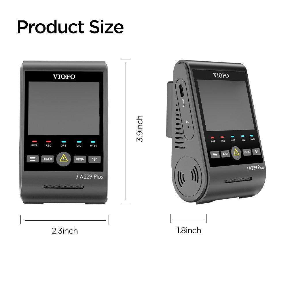 VIOFO A229 Plus 1CH 2K HDR Front Dash Cam with Sony STARVIS 2 IMX675 Sensor Voice Control 5GHz WiFi Ultra - Precise GPS - Viofo - official