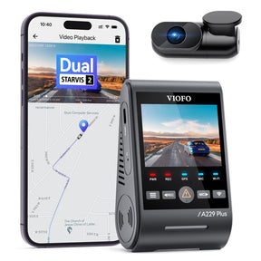 VIOFO A229 Plus 2-Channel Dash Camera features built-in GPS, allowing you to view your route on the Video Playback of the mobile application