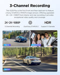VIOFO A229 Plus 3CH 2K+2K+1080P HDR 5GHz Wi - Fi GPS Voice Control 3 Channel Dash Camera with Dual Sony STARVIS 2 Sensor - Viofo - official