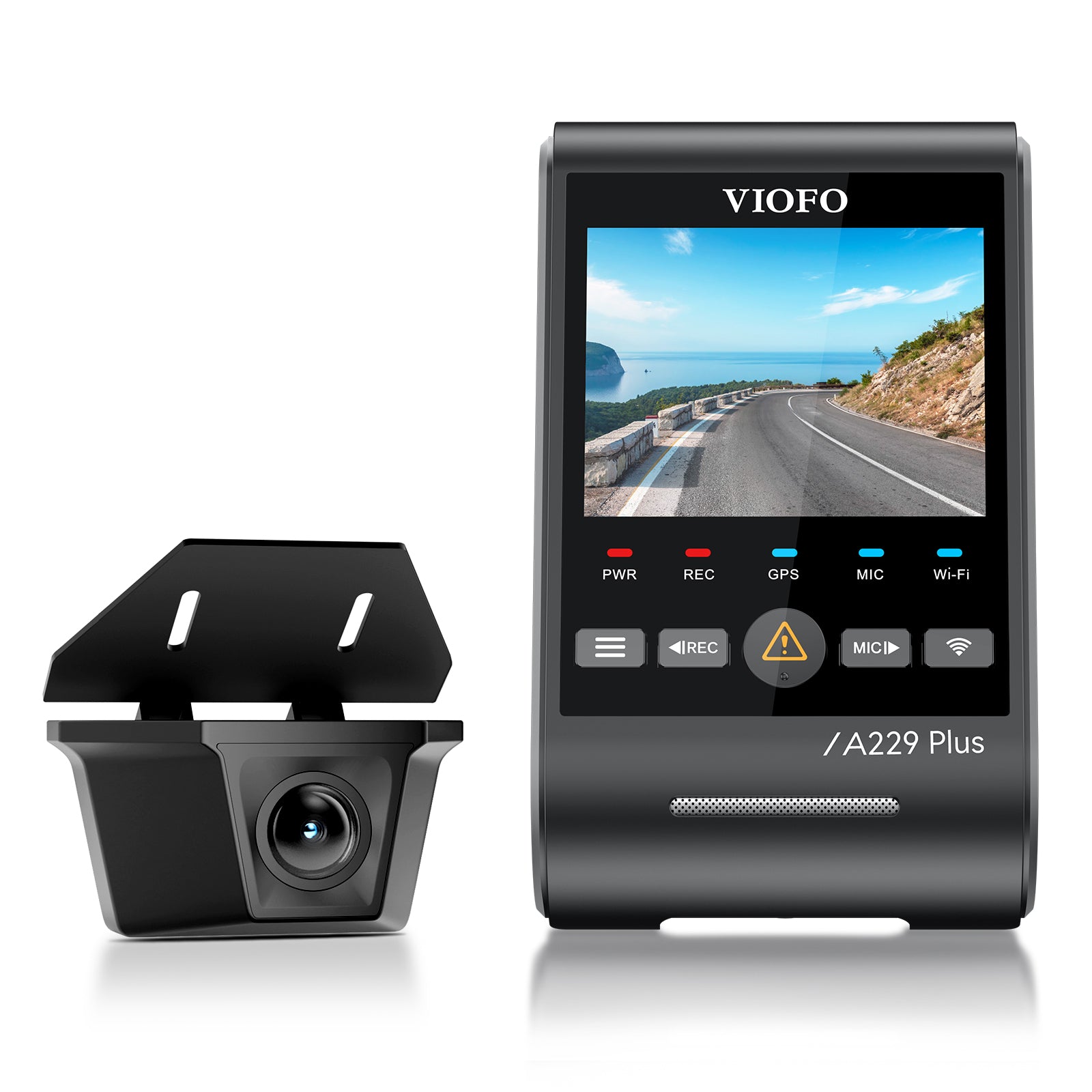 VIOFO A229 Plus - W 2CH 2K Front+2K Waterproof Rear Camera with Dual Sony STARVIS 2 Sensors, 2 - Channel HDR, Ultra Fast 5GHz Wi - Fi & Precise GPS, Smart Voice Control - Viofo - official