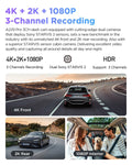 VIOFO A229 Pro 3CH 4K+2K+1080P HDR 3 Channels Car Dash Camera with Sony STARVIS 2 Sensors for Lyft Taxi Ridesharing Drivers - Viofo - official