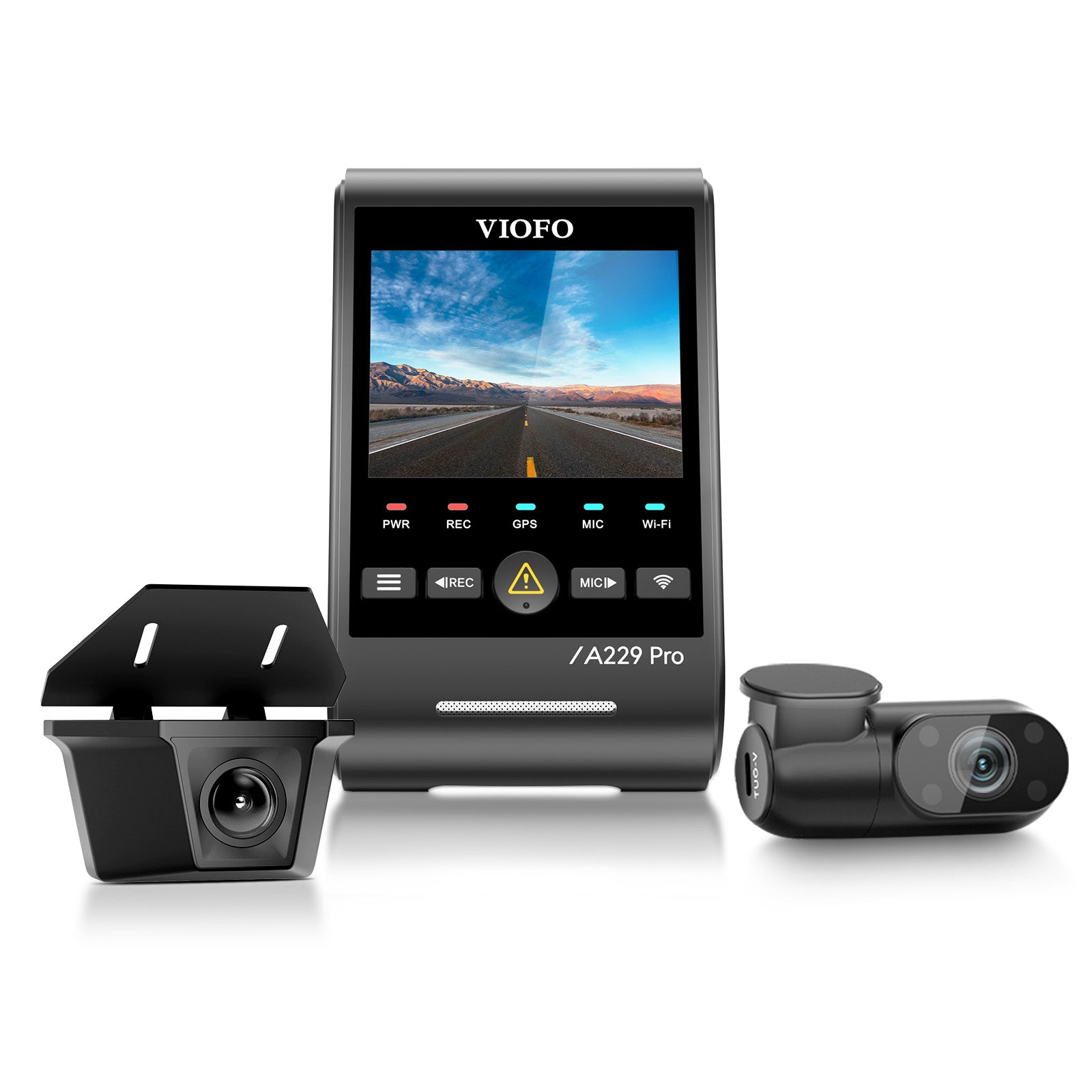 VIOFO A229 Pro - W 3CH 4K Front+2K Waterproof Rear+1080P Infrared Cabin Camera with Sony STARVIS Sensor, 3 - Channel HDR to Capture Both Inside and Outside - Viofo - official