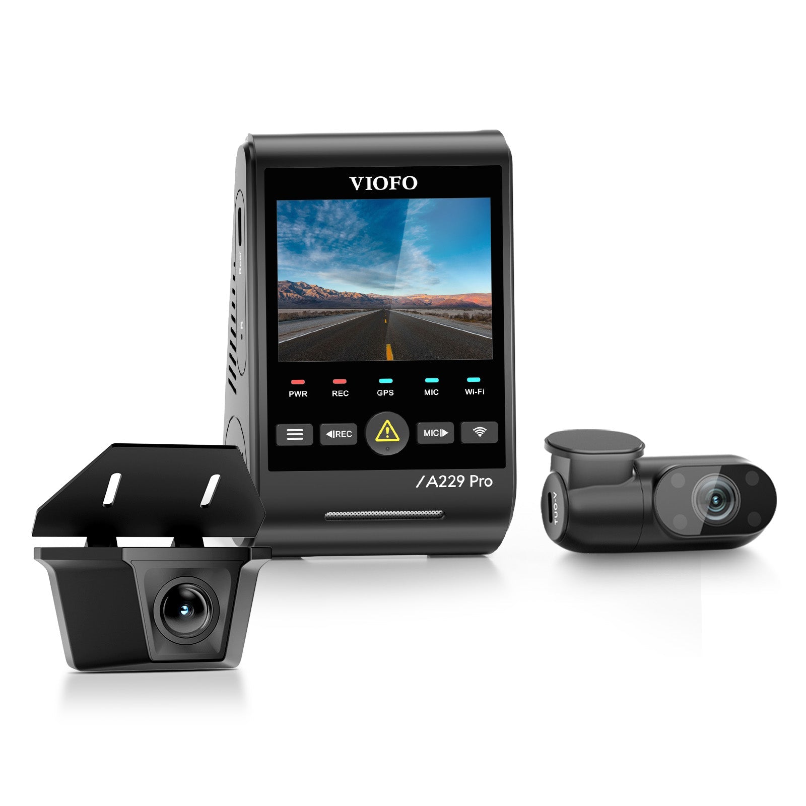 VIOFO A229 Pro - W 3CH 4K Front+2K Waterproof Rear+1080P Infrared Cabin Camera with Sony STARVIS Sensor, 3 - Channel HDR to Capture Both Inside and Outside - Viofo - official