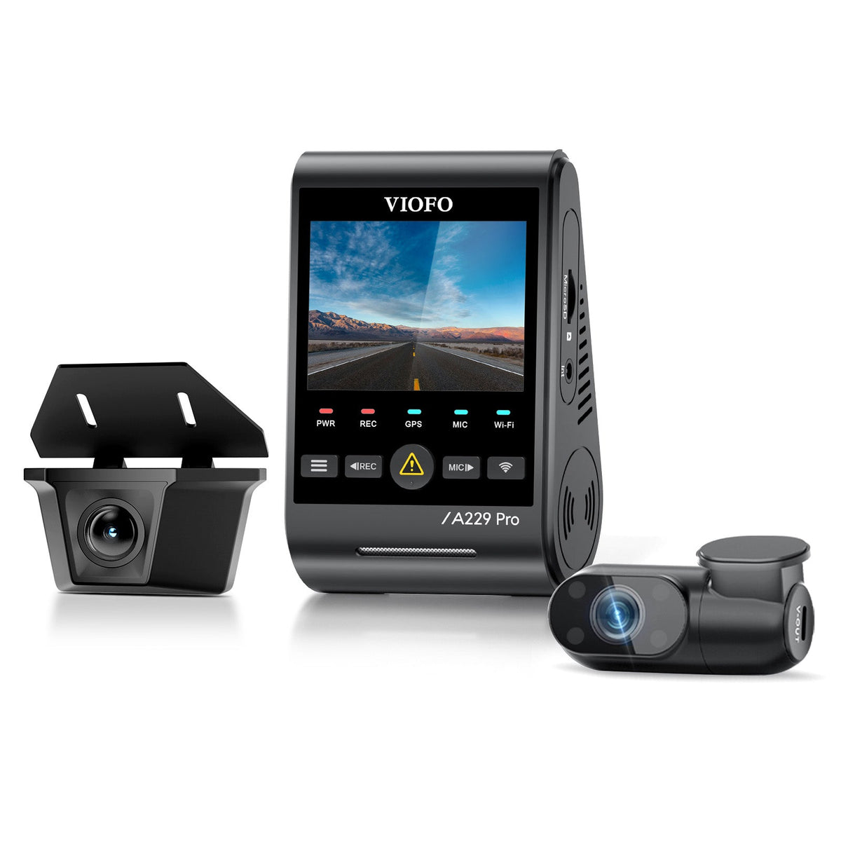 VIOFO A229 Pro - W 3CH 4K Front+2K Waterproof Rear+1080P Infrared Cabin Camera with Sony STARVIS Sensor, 3 - Channel HDR to Capture Both Inside and Outside - Viofo - official