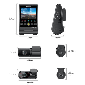 VIOFO A229 Pro - W 3CH 4K Front+2K Waterproof Rear+1080P Infrared Cabin Camera with Sony STARVIS Sensor, 3 - Channel HDR to Capture Both Inside and Outside - Viofo - official