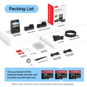 VIOFO A229 Ultra 3CH 4K Front+4K Rear+1080P Fisheye Cabin Dashcam with Triple Sony STARVIS 2 Sensors, 3 - Channel HDR, Ultra Fast 5GHz Wi - Fi & Precise GPS, Smart Voice Control - Viofo - official
