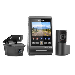 VIOFO A229 Ultra - W 3CH 4K Front+4K Waterproof Rear Camera+1080P Fisheye Cabin Camera with Triple Sony STARVIS 2 Sensors, 3 - Channel HDR, Ultra Fast 5GHz Wi - Fi & Precise GPS - Viofo - official